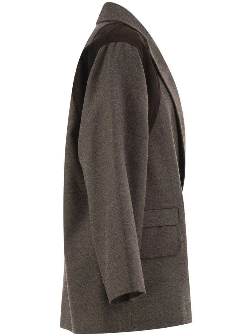 Max Mara Fenice Leather-Panelled Virgin Wool Blazer