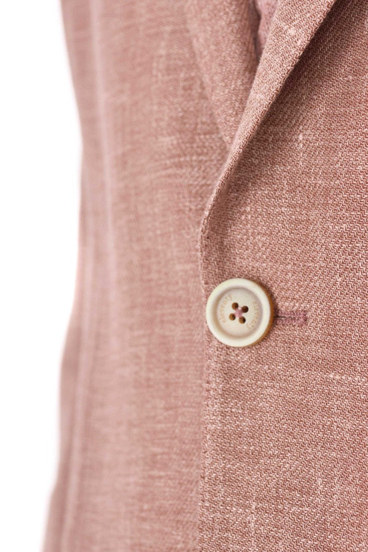 Eleventy Cross-Ply Salmon Linen-Wool-Silk Blazer