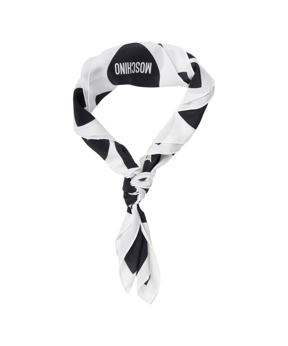 Moschino Silk Scarf With Heart Print