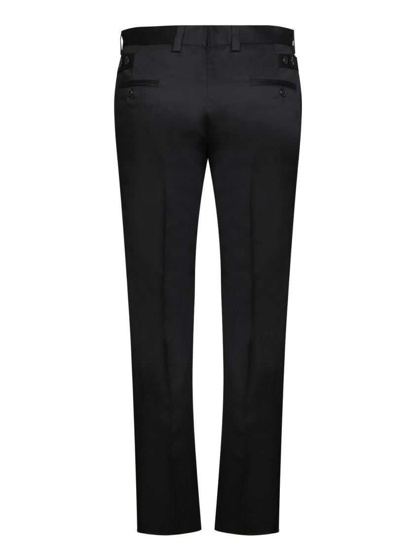 Dolce & Gabbana Tailored Black Trousers With Adjustable Waist And Practical Pockets