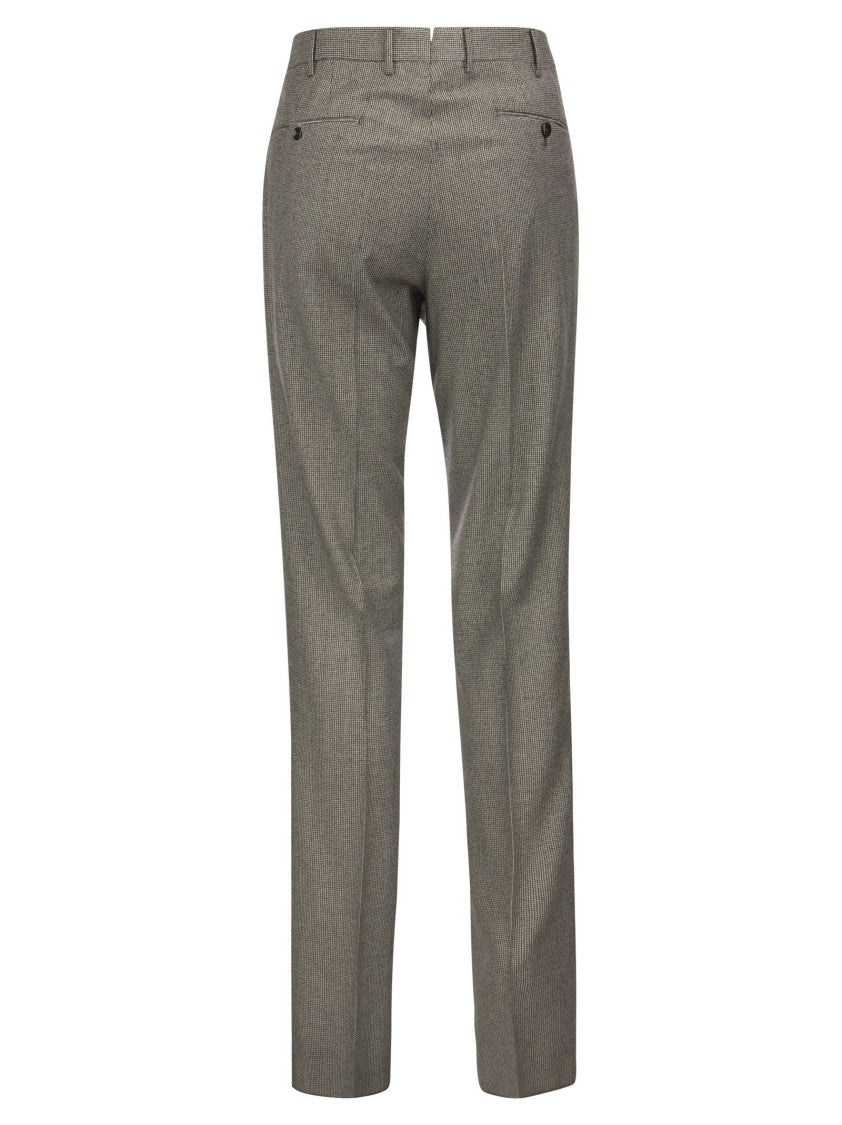 Pt Torino Super Slim Pied De Poule Wool Trousers