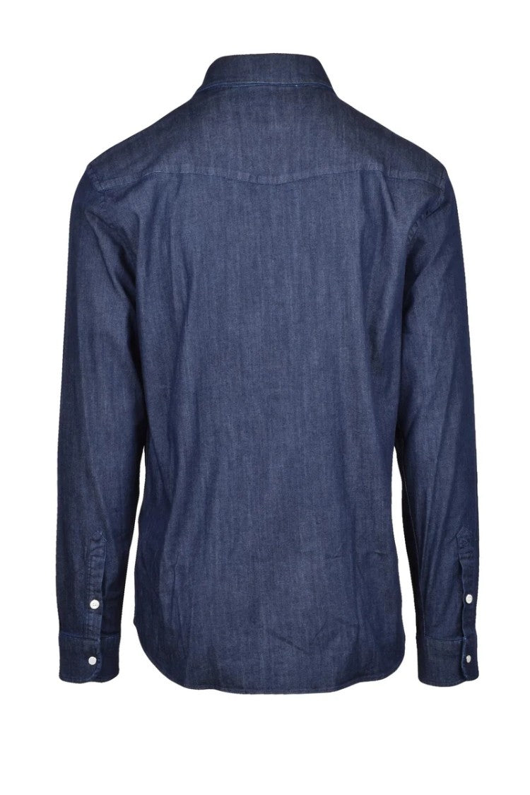 Dondup Denim-Texture Long Sleeve Shirt