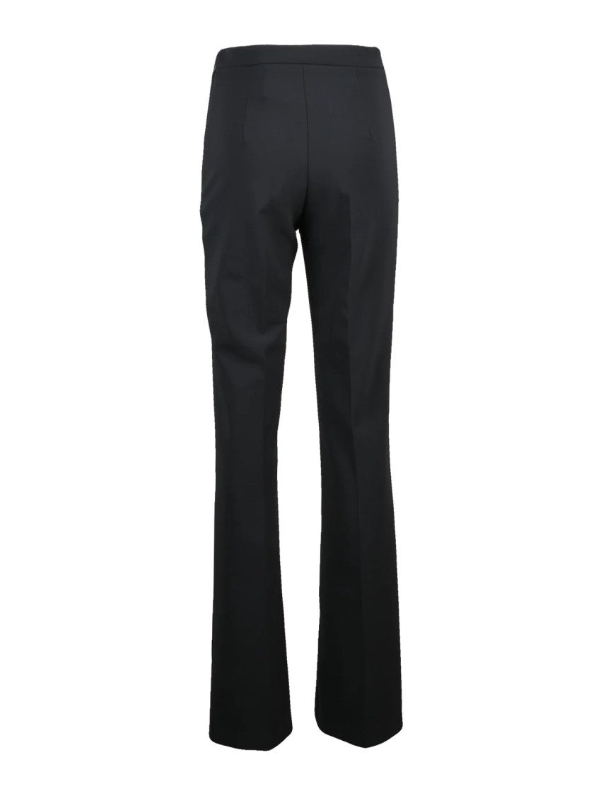 Elisabetta Franchi High-Waisted Stretch Trousers With Flap Detail And Gold Accents
