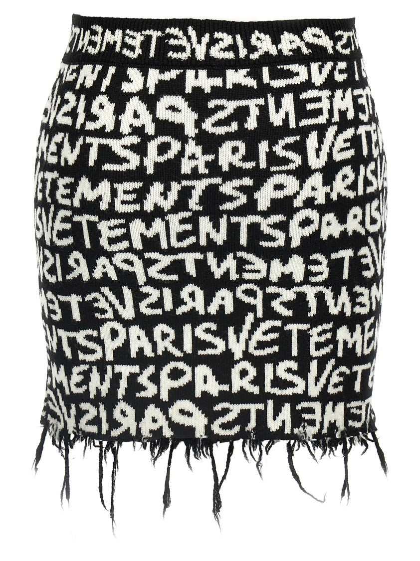 Vetements ' Paris Monogram Mini' Skirt