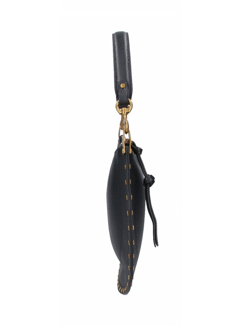 Isabel Marant Black Oskan Studded Calf Leather Shoulder Bag