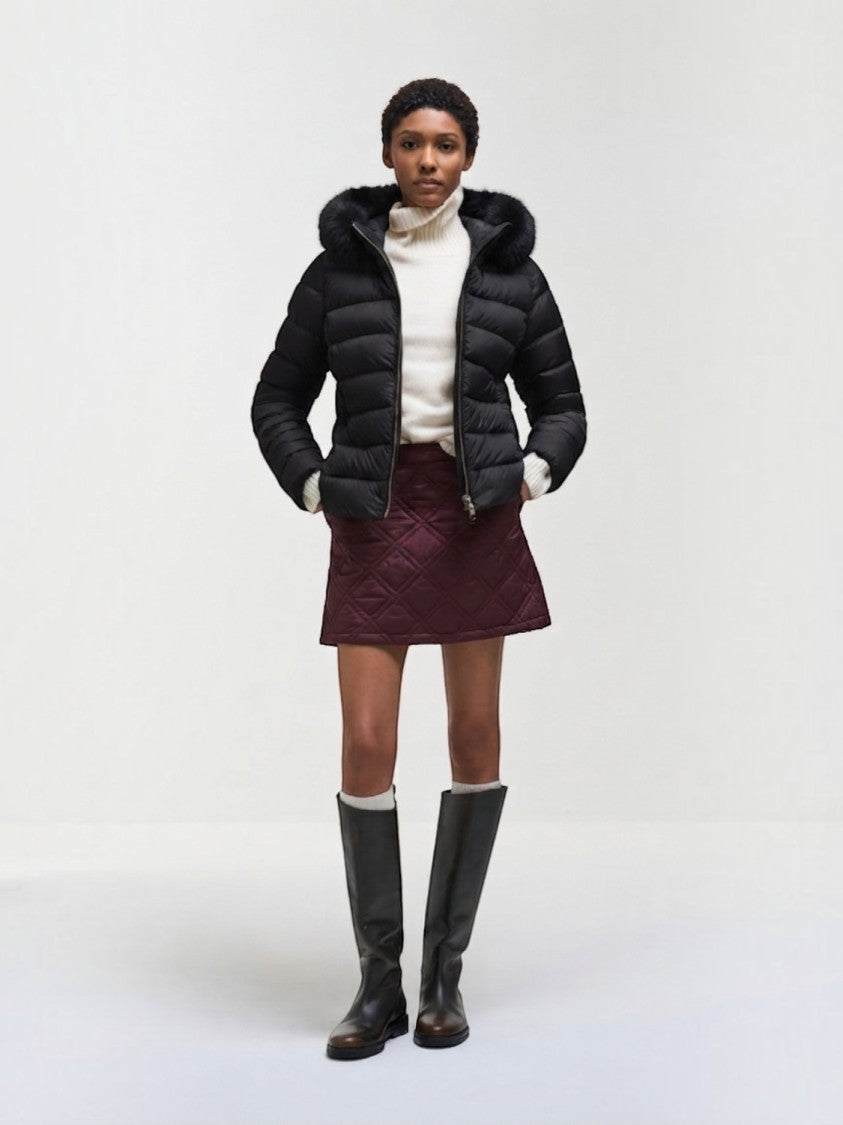 Colmar Nero V.Duv.D +P Quilted Lightweight Fur Down Jacket