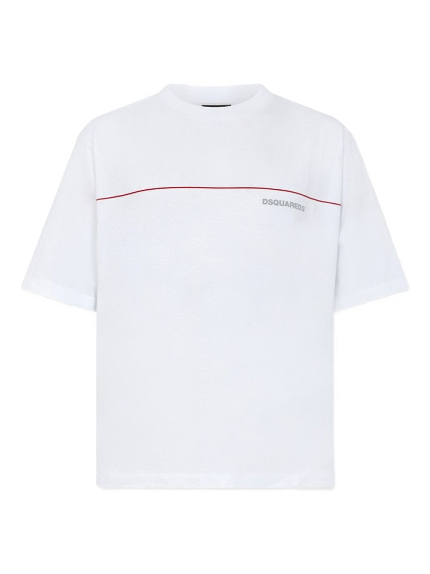 Dsquared2 Short-Sleeve T-Shirt With Logo Detail And Red Accent