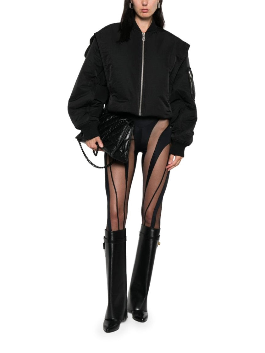Jean Paul Gaultier Black Boxy Polyamide Bomber Jacket