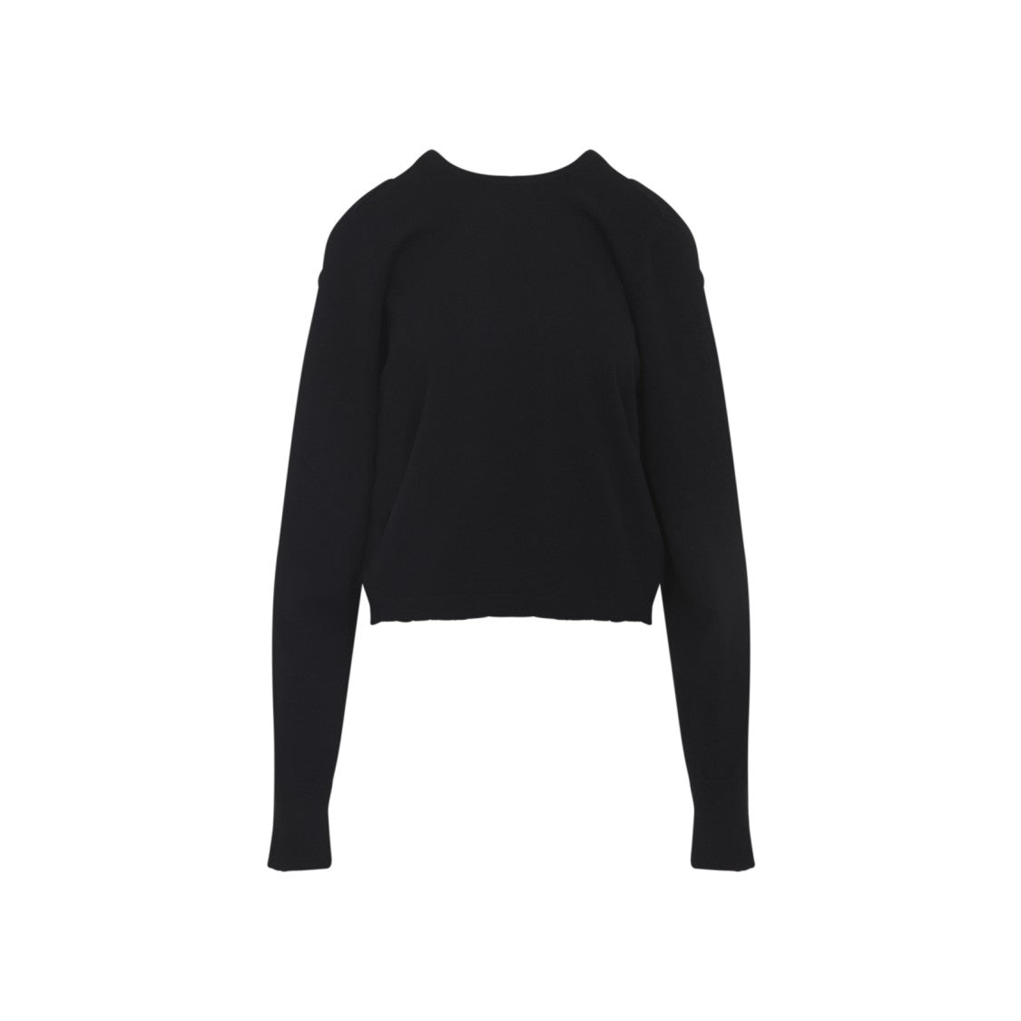 Maison Margiela Black Wool Crewneck Sweater With Signature Stitching