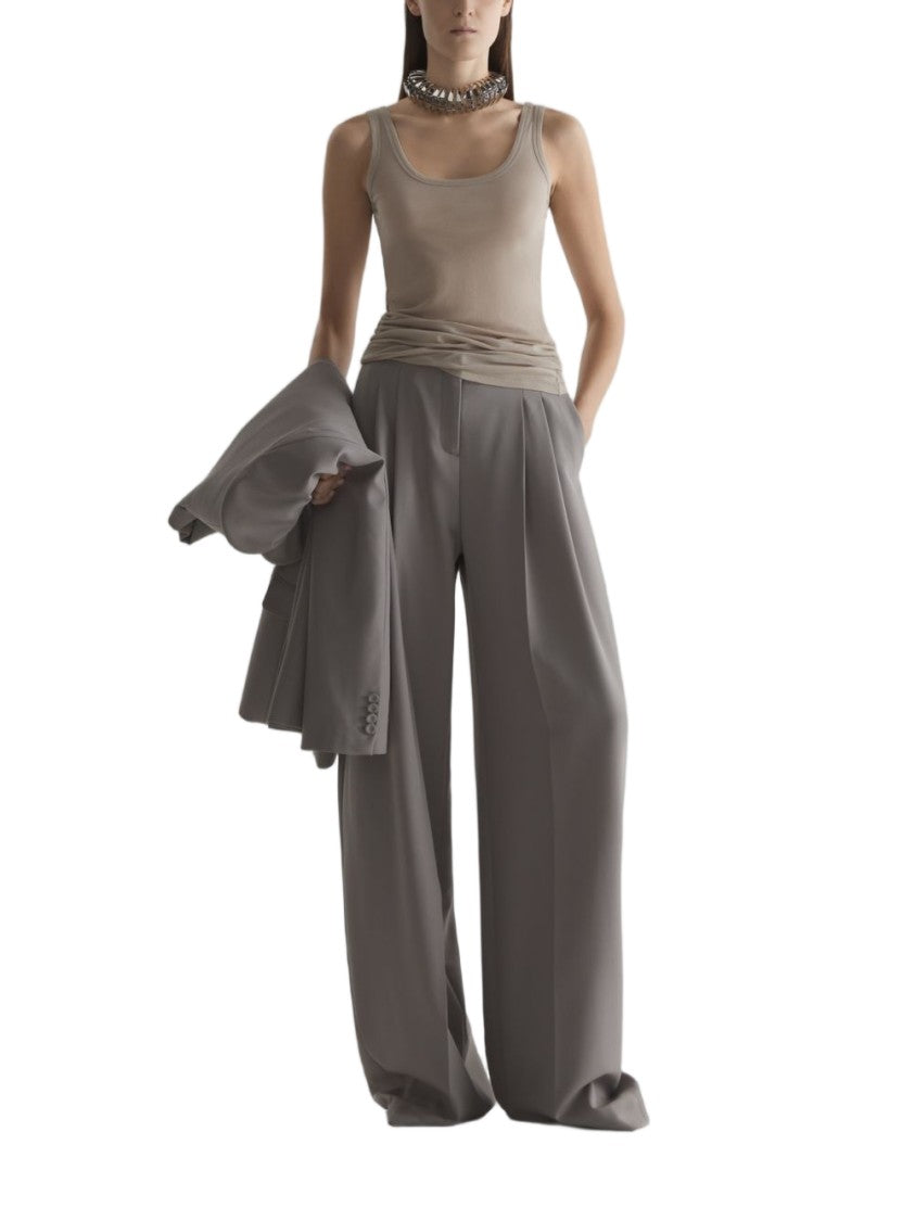 Mugler Brown Minimalist Crew Neck Knit Top