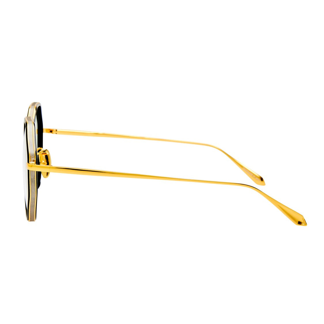 Linda Farrow Octagonal Frame Eyeglasses With Thin Gold Arms