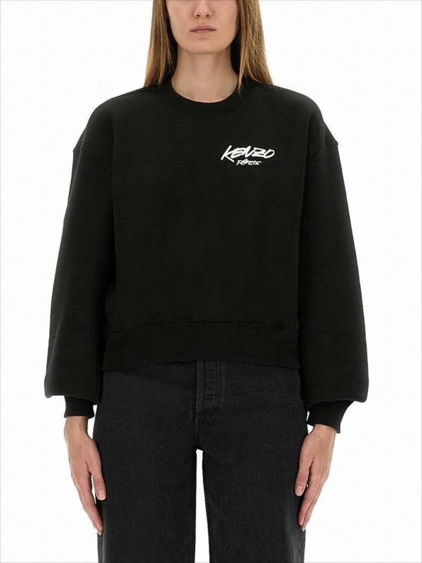 Kenzo Relaxed Fit Black Long-Sleeve Top With Graphic Art