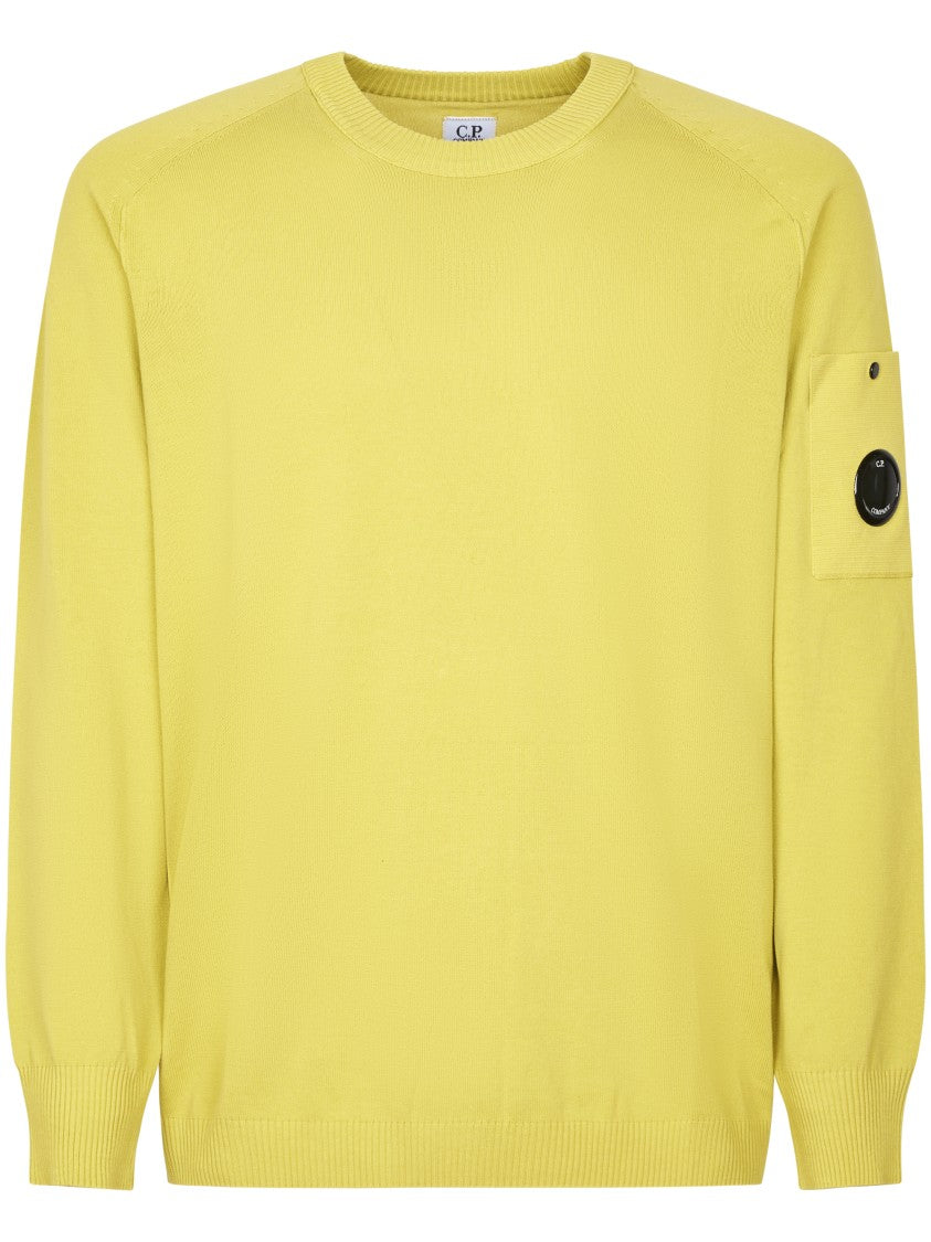C.P. Company Cotton Crepe Crewneck Sweater With Distinctive Lens Detail