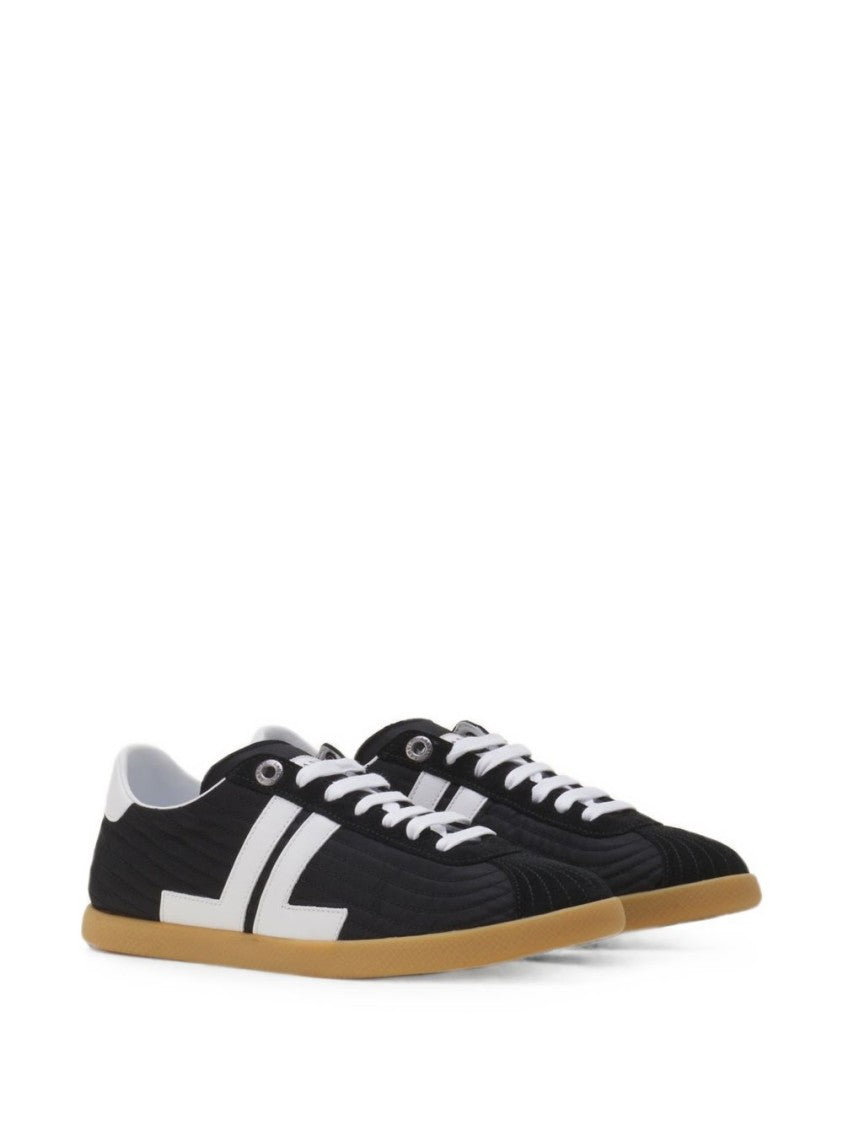 Lanvin Black Quilted Side Stripe Sneakers