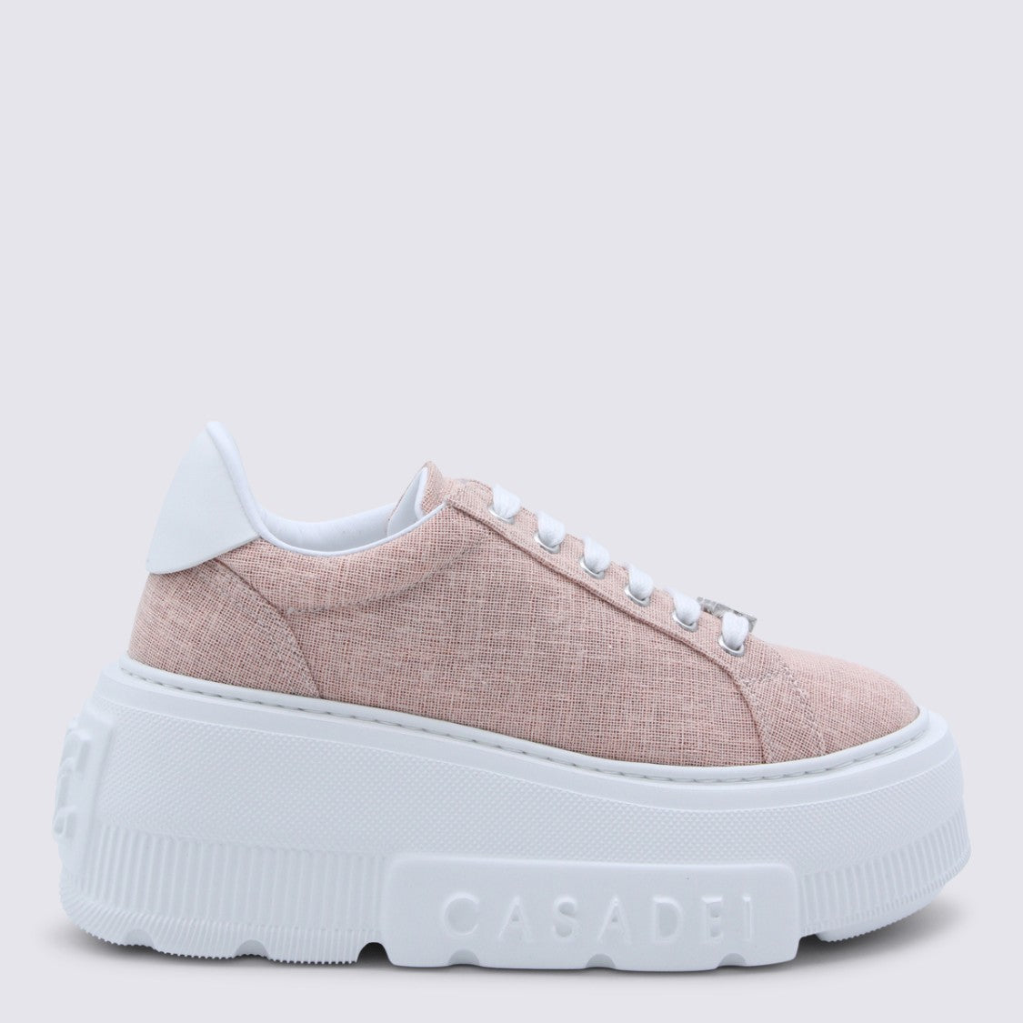 Casadei Textured Pink Nexus Solar Eclipse Sneakers With Rhinestone Detail
