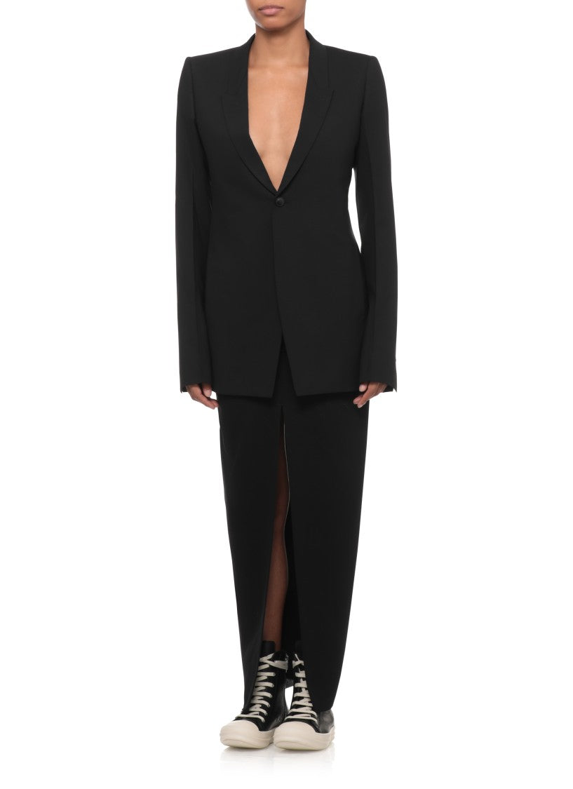 Rick Owens Black Peak Lapel Blazer