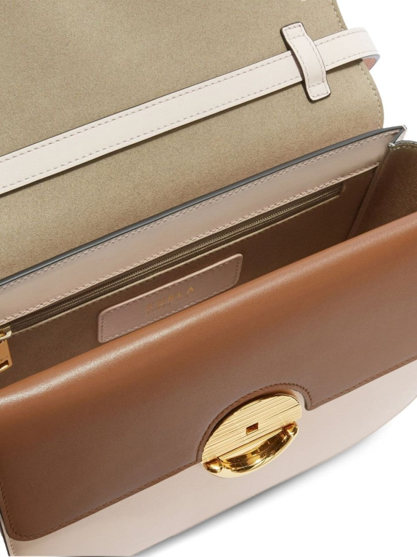 Furla Structured Shoulder Bag With Foldover Top