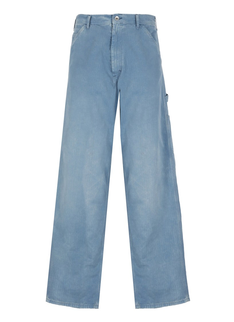 Maison Margiela Relaxed-Fit Cargo Jeans With Distressed Hem Details