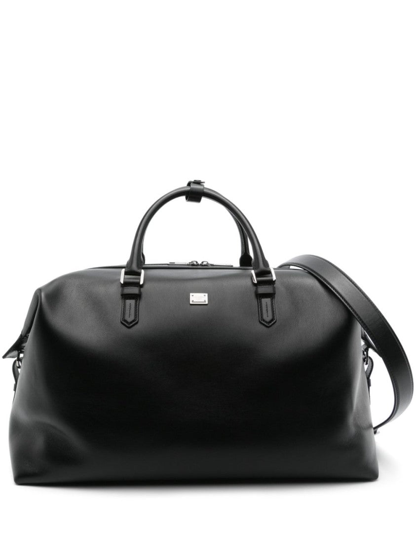 Dolce & Gabbana Smooth Leather Black Bag With Polished Hardware