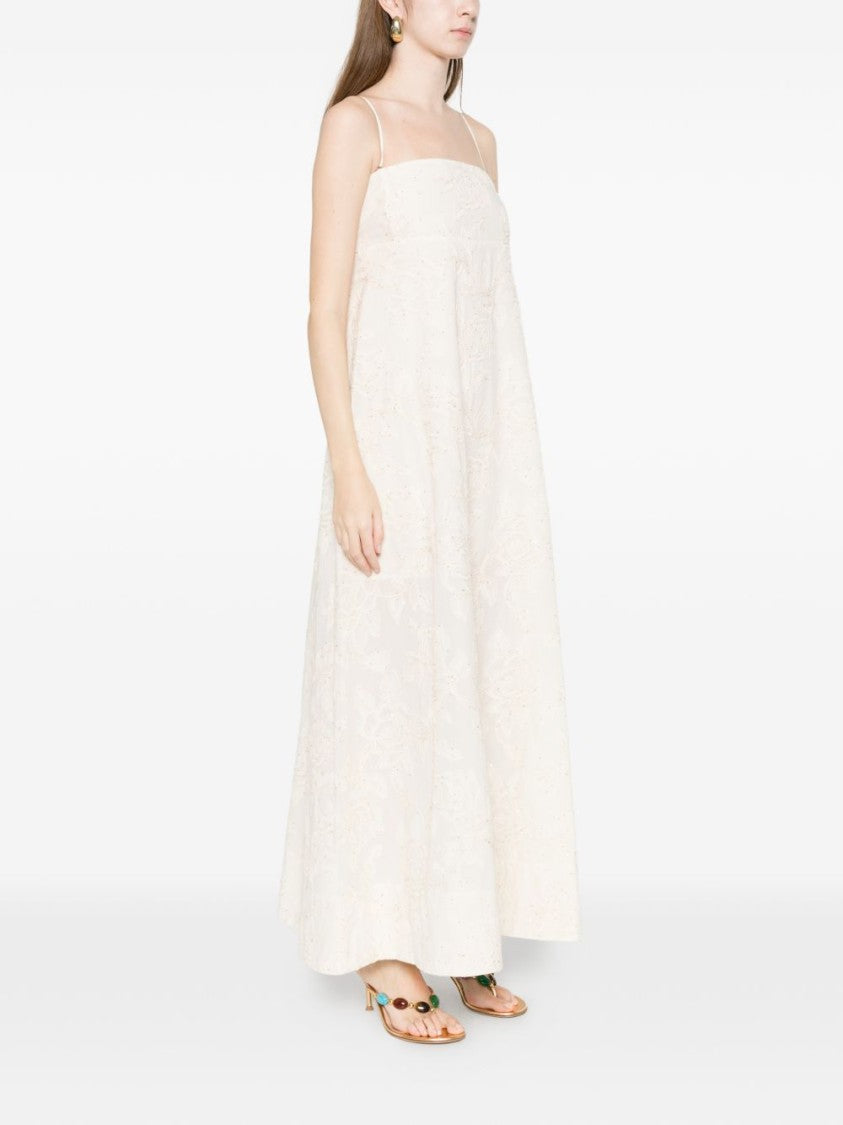 Liu Jo Beige Sequin Floral Day Dress
