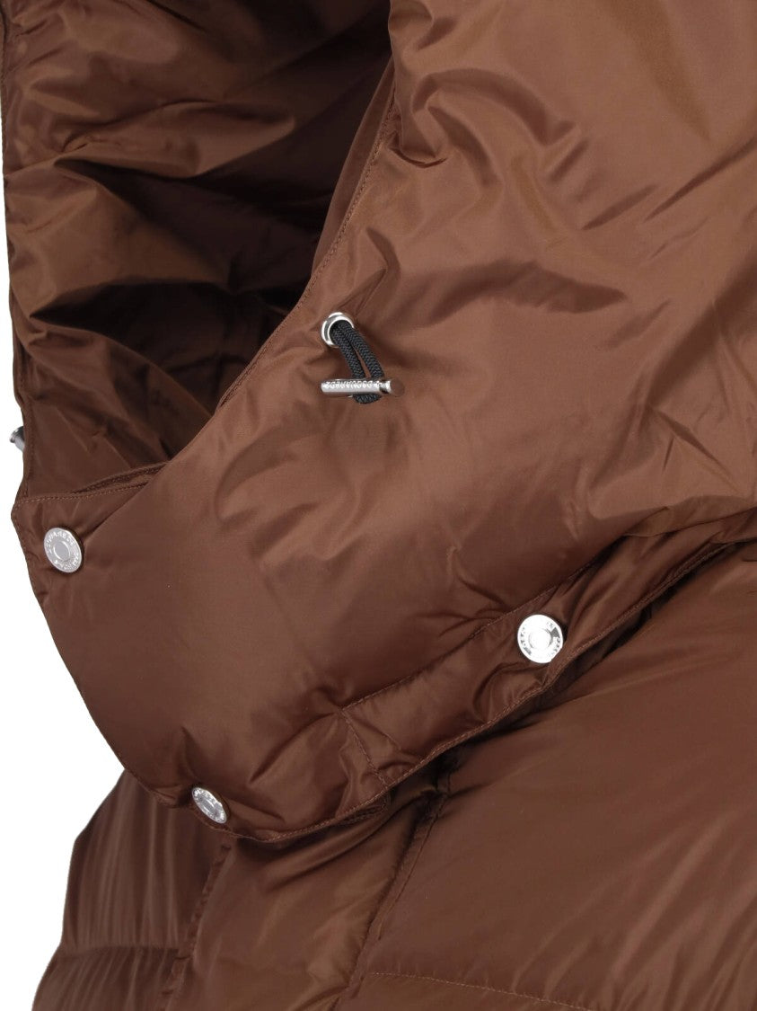 Dsquared2 Brown Technical Fabric Hooded Down Jacket
