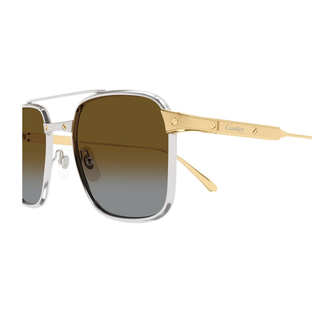 Cartier Gold Ct0610s Santos Titanium Sunglasses