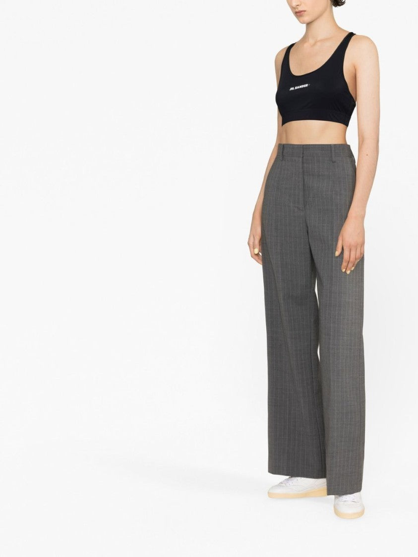 Jil Sander Cropped Sports Top With Wide Neckline