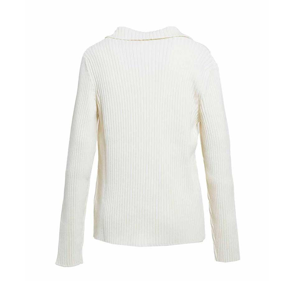 Jil Sander Cream Ribbed Cardigan With Zipper