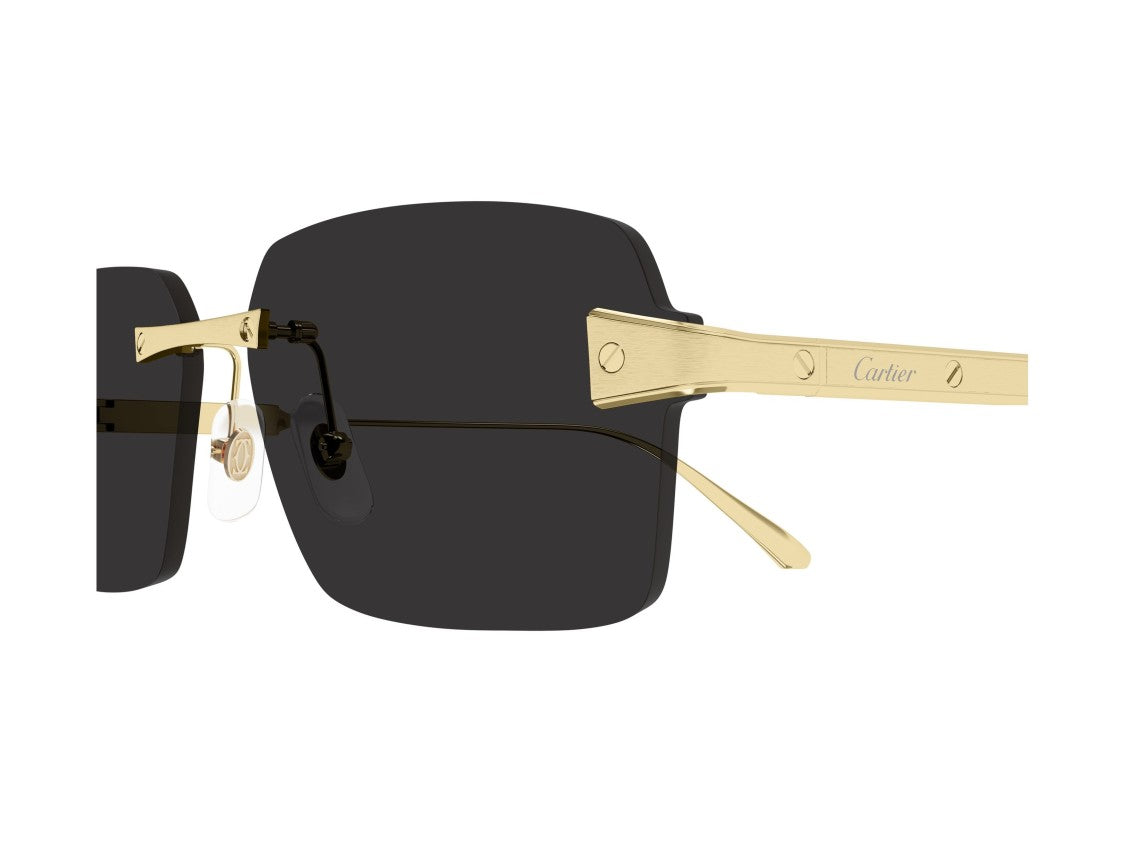 Cartier Gold Ct0652s Rimless Square Metal Sunglasses