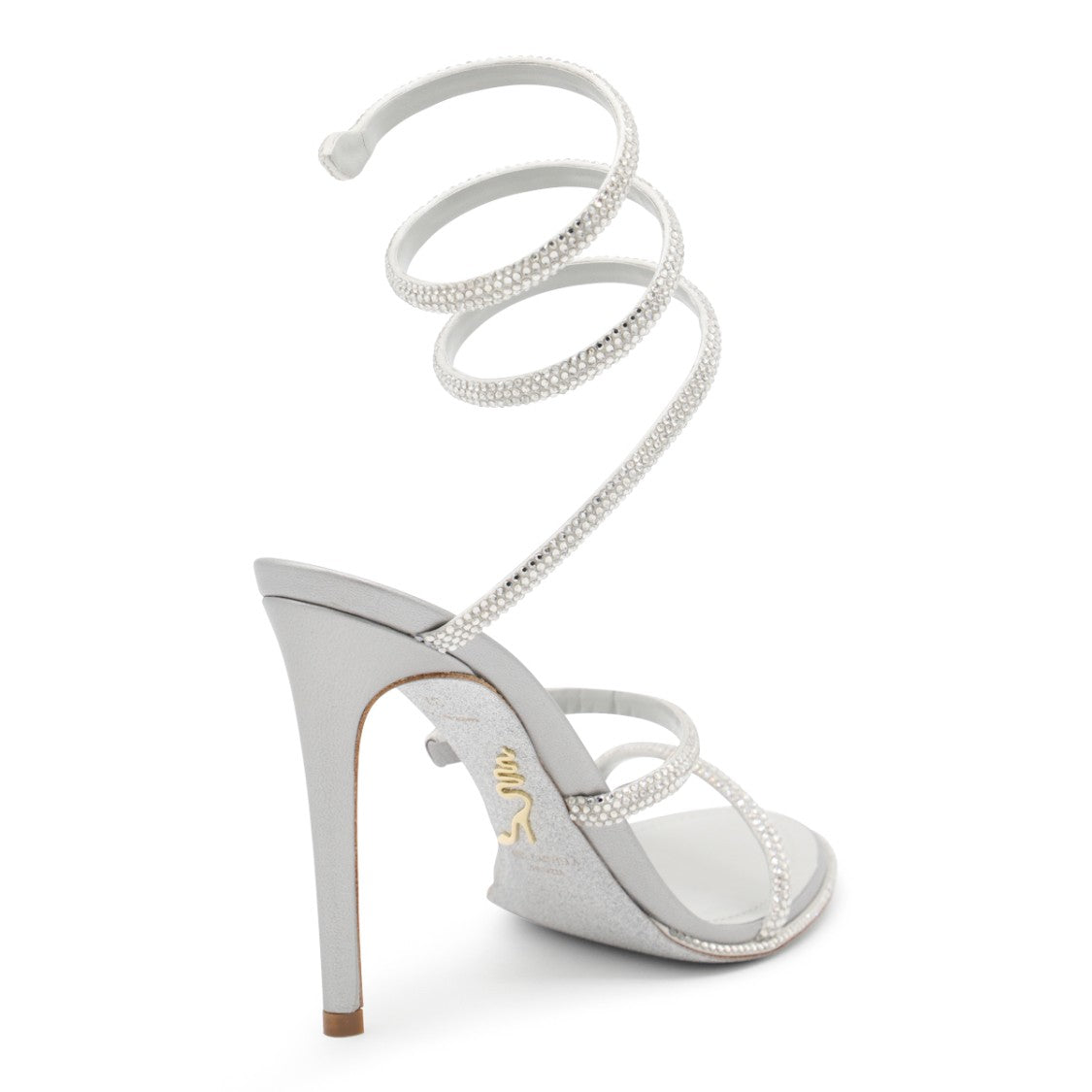 René Caovilla Silver Strass Stiletto Sandals