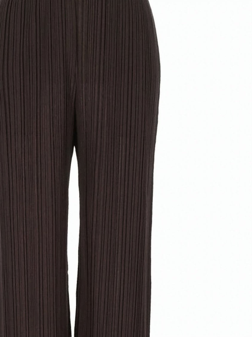 Pleats Please Wide-Leg Pleated Pants With Cropped Ankle Length