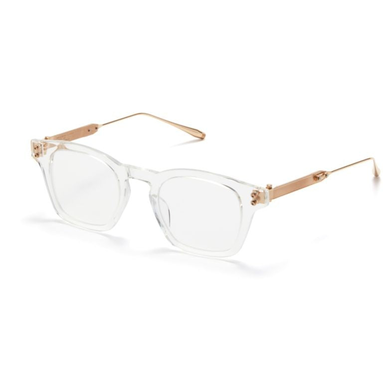 Akoni Akx-418 Transparent Square Frame Eyeglasses With Gold-Tone Temples