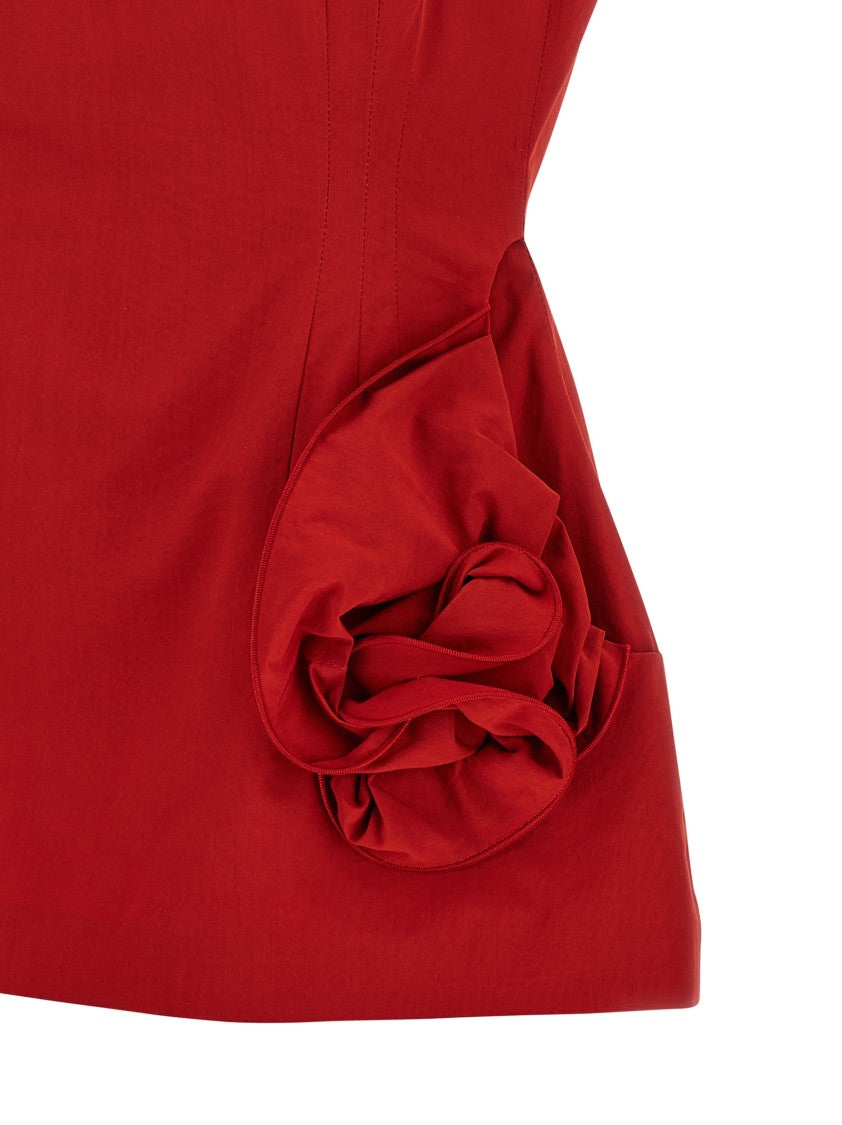 Magda Butrym Hourglass Silhouette Top With 3D Floral Pockets