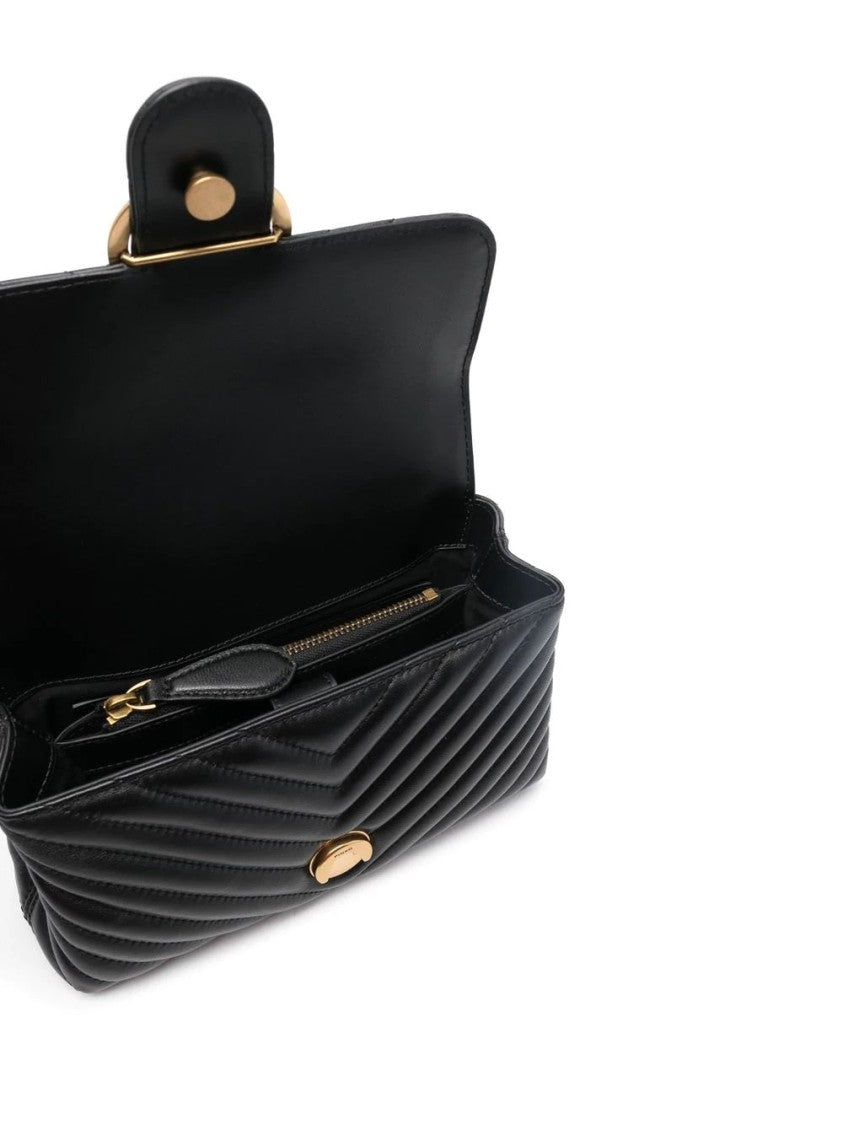 Pinko Quilted Leather Mini Crossbody Bag With Bird Clasp