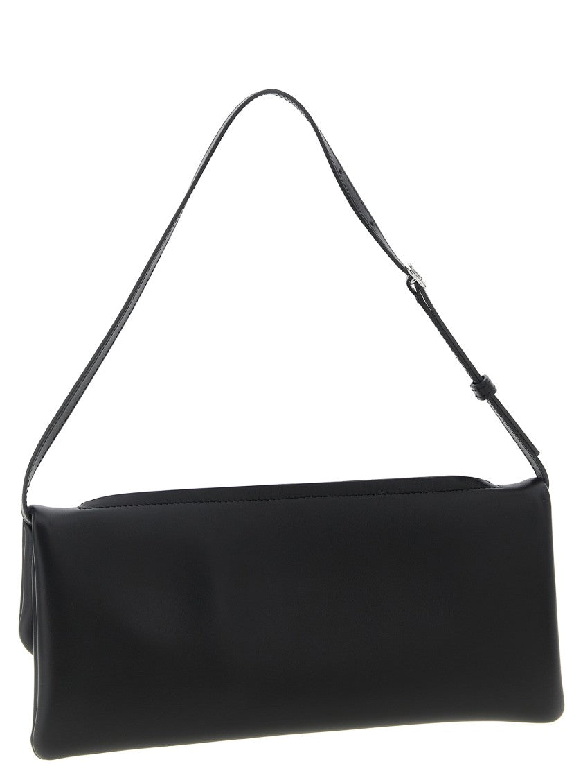 Courrèges Calf Leather Wrist Clutch With Magnetic Closure And Versatile Strap