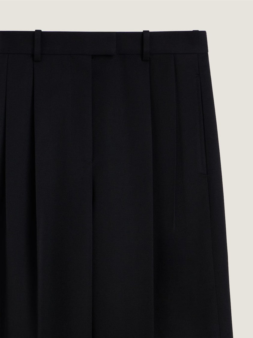 Givenchy Double Pleat Wide-Leg Wool Pants