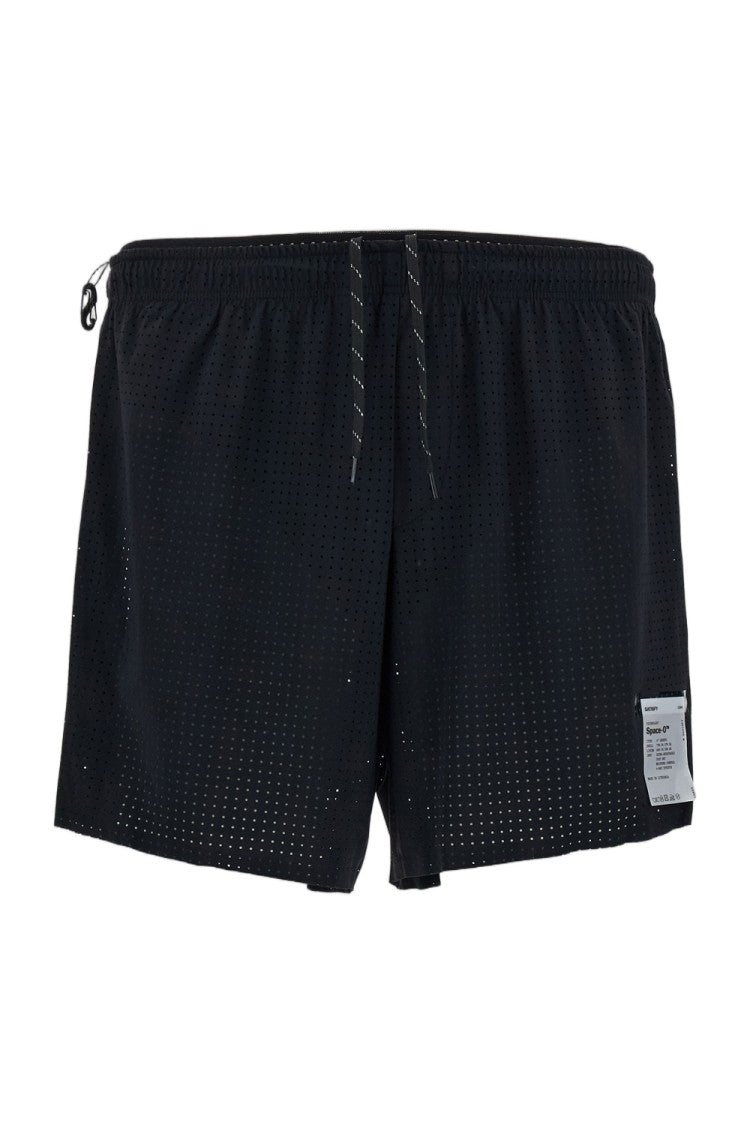 Satisfy Black Space-O-5 Perforated Jersey Running Shorts
