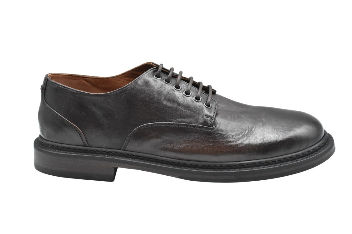 Pantanetti Classic Brown Leather Derby Shoes
