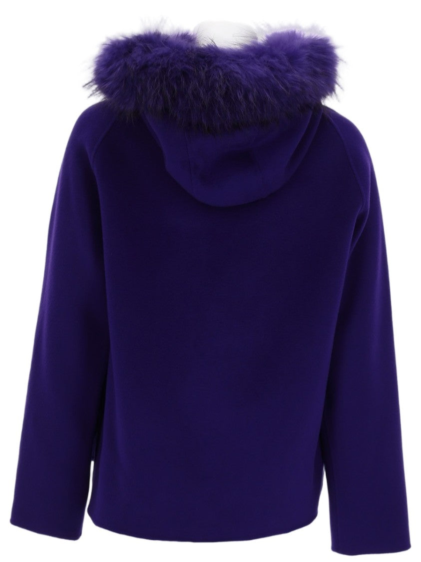P.A.R.O.S.H. Cropped Wool Jacket With Plush Fur Trim