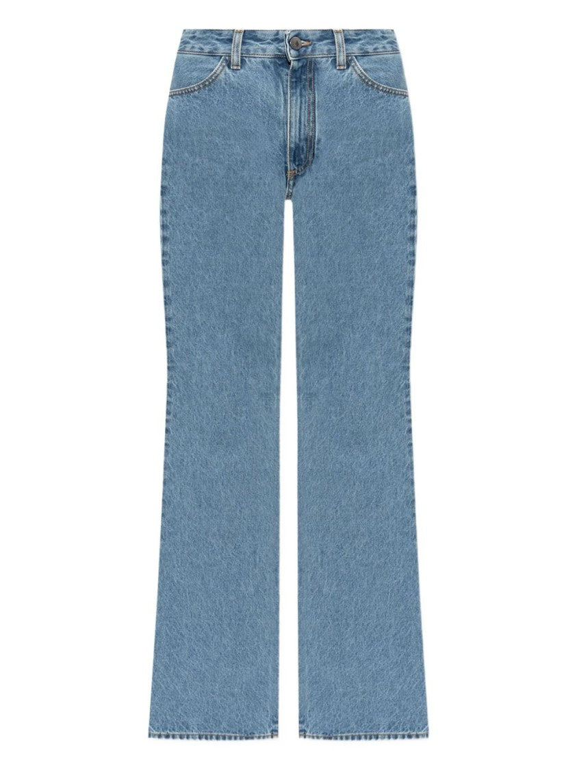 The Attico High-Waisted Flared Denim In Sky Blue