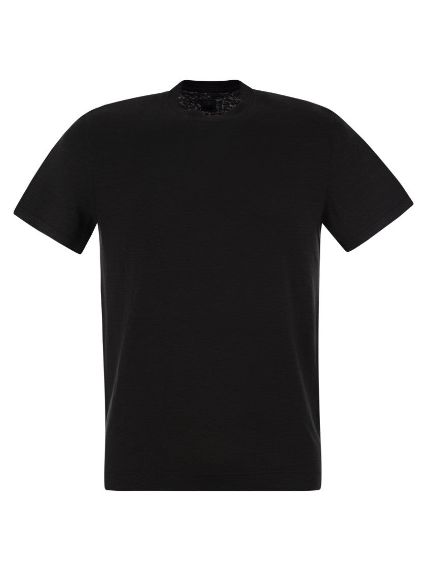 Fedeli Linen-Blend T-Shirt With Vintage Effect