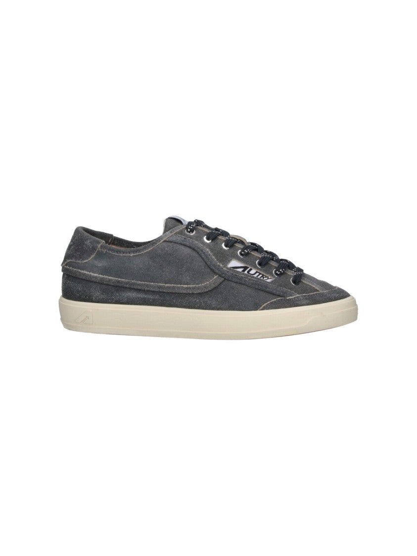 Autry Grey Windscape Suede Low-Top Vintage Sneakers