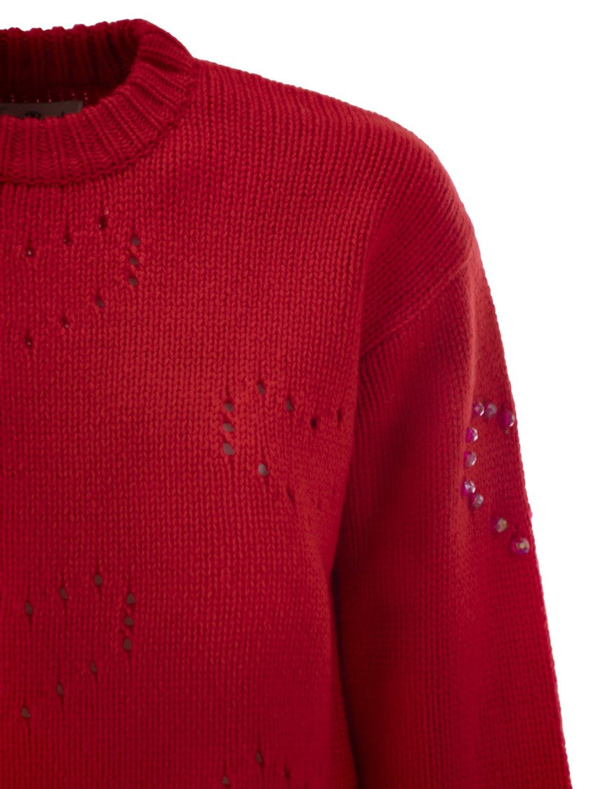 Mc2 Saint Barth Danya - Sweater With Heart Pattern