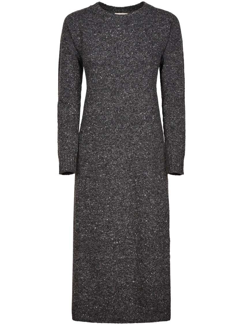 Max Mara Textured Long-Sleeve Ribbed Knit Sweater Dress