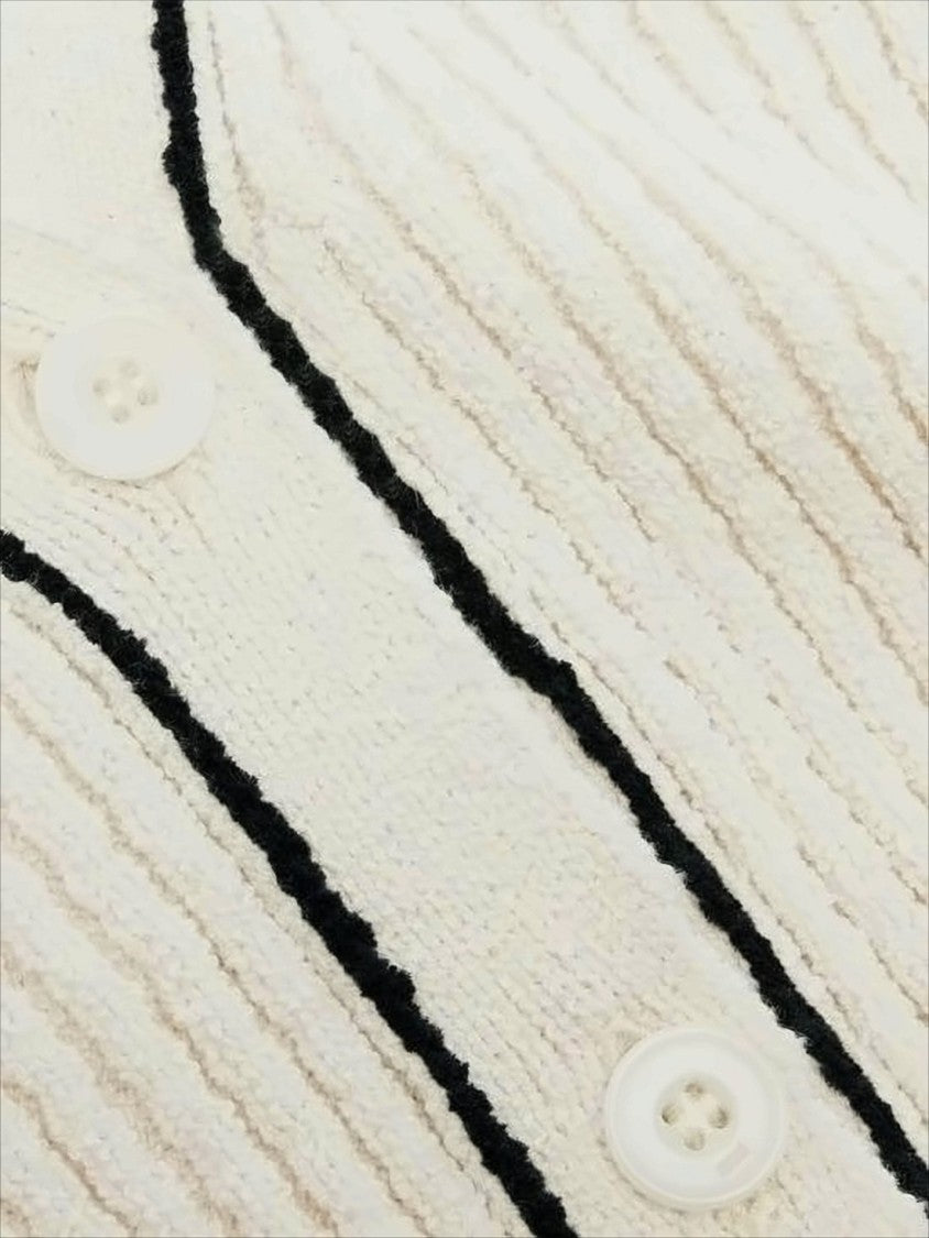 Ami Ribbed Knit Cardigan With Cropped Silhouette