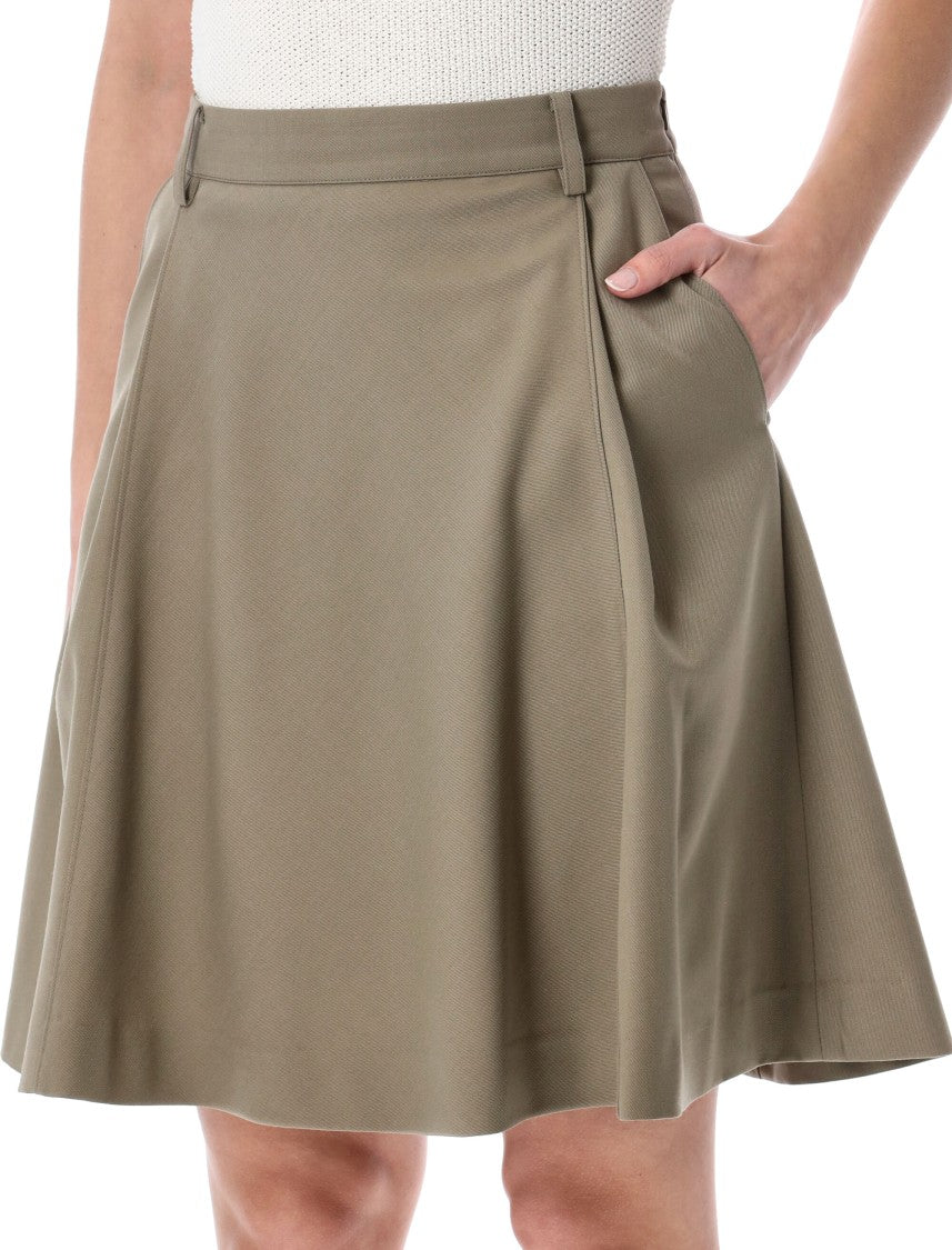 Low Classic Minimalist Suede Misto Lana Corolla Skirt