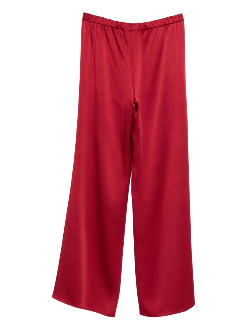 Antonelli Tailored Red Wide-Leg Trousers With Elastic Waistband