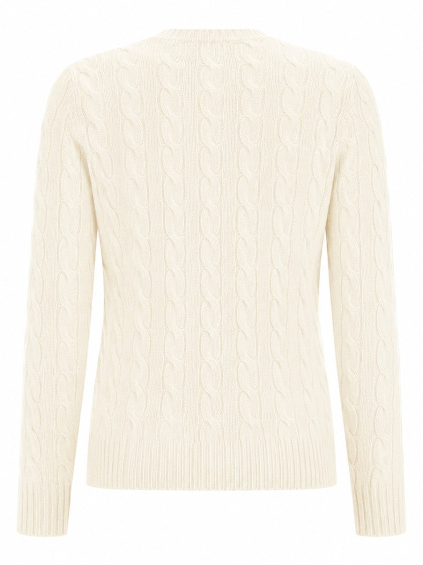 Polo Ralph Lauren Cable Knit Sweater With Crew Neckline And Ribbed Details
