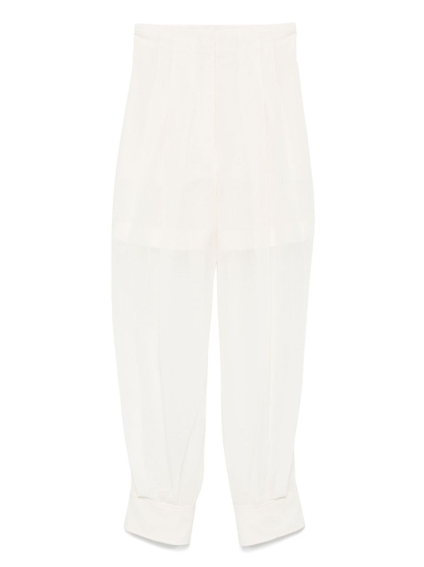 Philosophy Di Lorenzo Serafini Tailored White Trousers With Rolled Cuffs