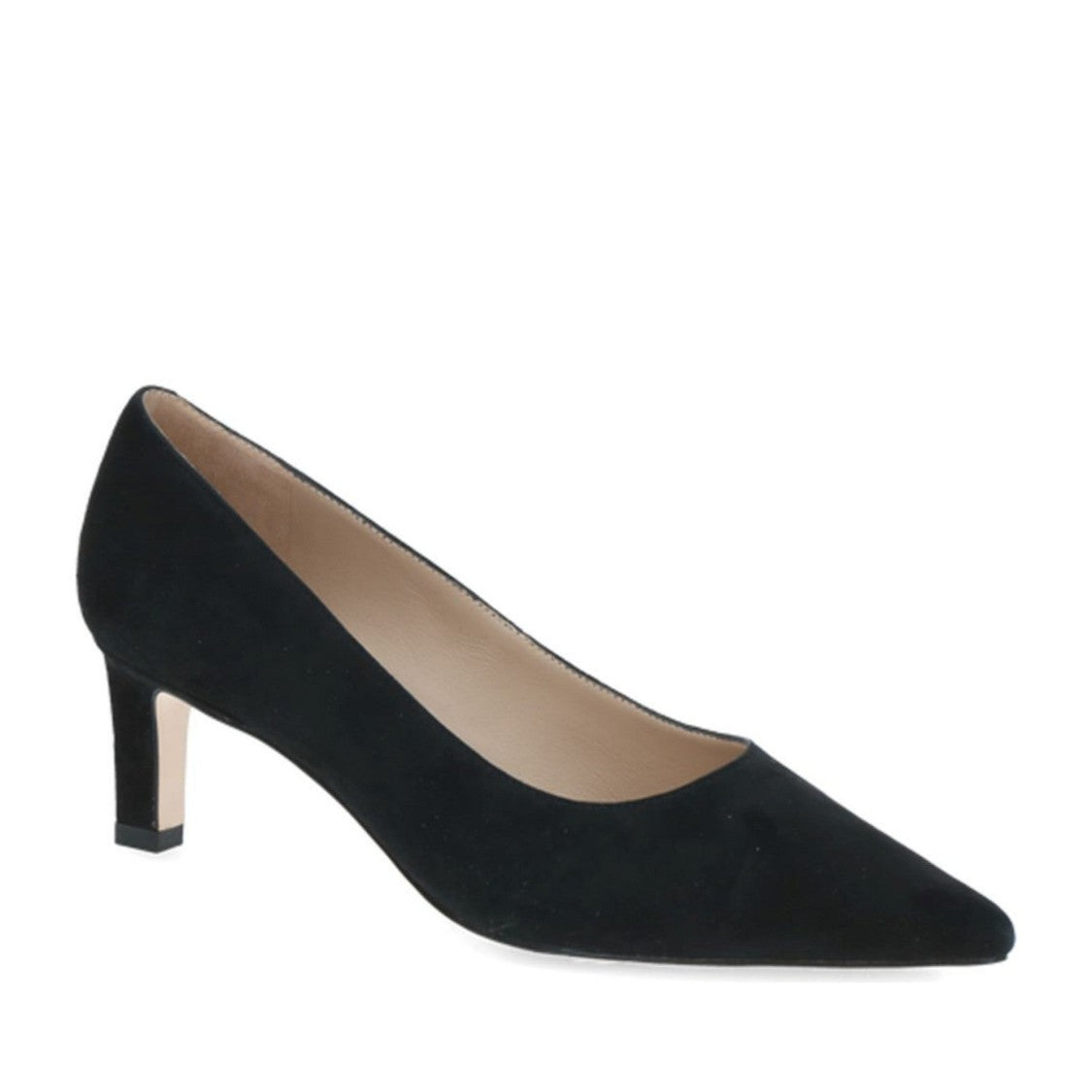 Peter Kaiser Black Pointed Toe Modest Heel Leather Dress Pumps